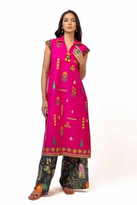 UAE -2 Piece Unstitched Embroidered Lawn Suit with Printed Lawn Trouser TL-42111