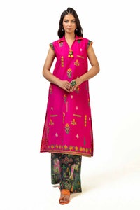 UAE -2 Piece Unstitched Embroidered Lawn Suit with Printed Lawn Trouser TL-42111