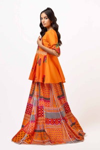 UAE -2 Piece Unstitched Embroidered Lawn Suit with Printed Lawn Trouser TL-42113