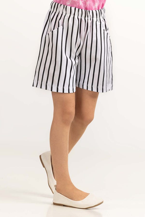 UAE -Toddler Girl Black And White Short 231-619-008