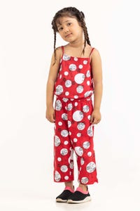 UAE -Toddler Girl Mars Red Jumpsuit 231-615-011