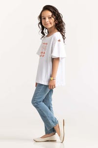 UAE -Toddler Girls White T-Shirt TGKT-2210026