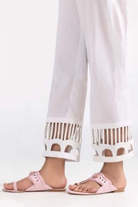 UAE -Off White Cambric Fashion Trousers TR-22-20