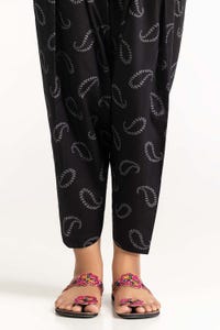 UAE -Black Dyed Cambric Screen Print Shalwar TR-24-01