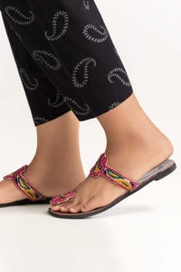 UAE -Black Dyed Cambric Screen Print Shalwar TR-24-01