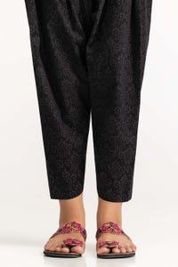 UAE -Black Dyed Cambric Screen Print Shalwar TR-24-02