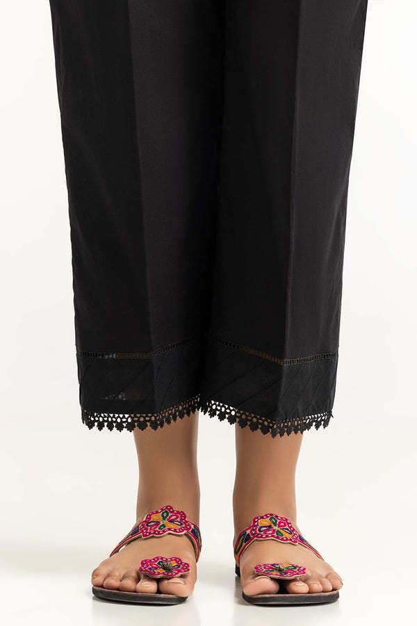 UAE -Black Dyed Cambric Embelished Trouser TR-24-05