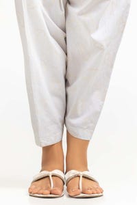 UAE -Off-White Dyed Cambric Screen Print Shalwar TR-24-06
