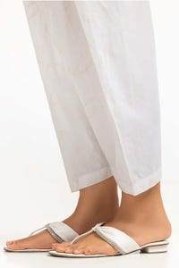 UAE -Off-White Dyed Cambric Screen Print Shalwar TR-24-06