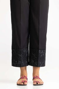 UAE -Black Dyed Cambric Embroidered Trouser TR-24-12