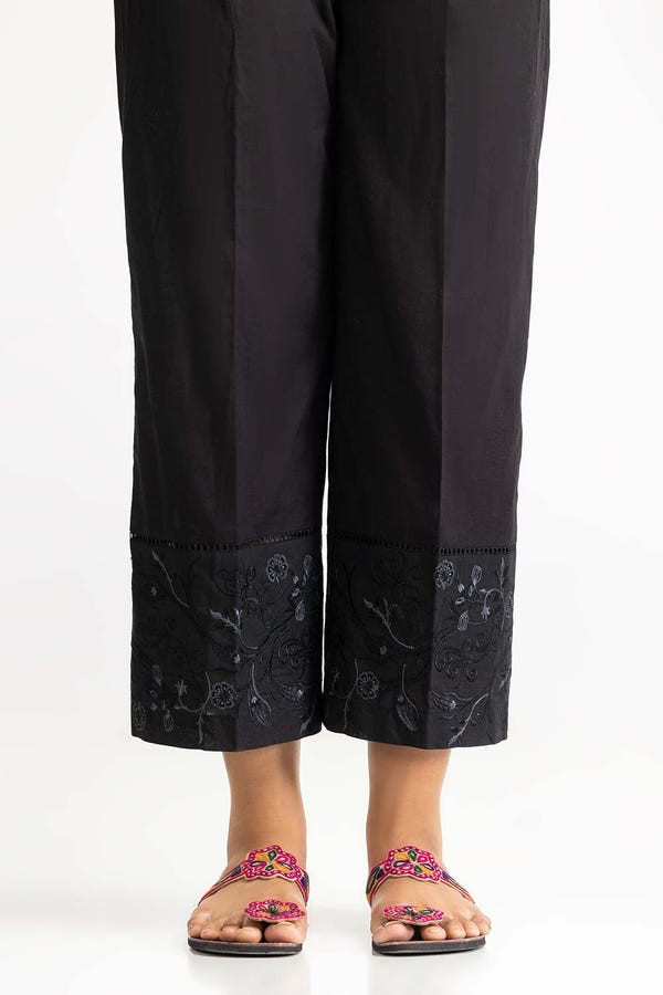 UAE -Black Dyed Cambric Embroidered Trouser TR-24-12