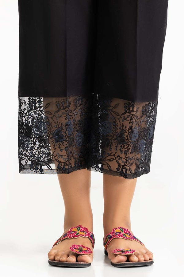 UAE -Black Dyed Cambric Embroidered Trouser TR-24-13