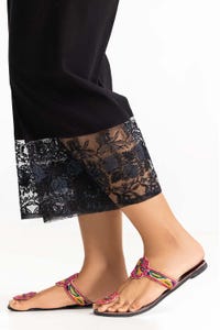 UAE -Black Dyed Cambric Embroidered Trouser TR-24-13
