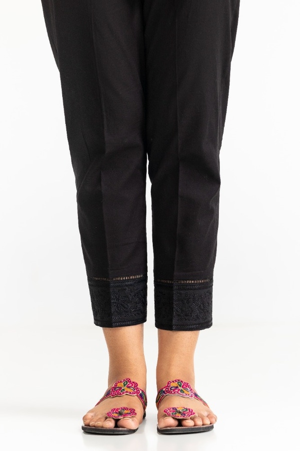 UAE -Black Dyed Cambric Embroidered Trouser TR-24-15