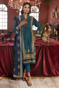 UAE -3PC Embroidered Khaddar Unstitched Suit K-32019