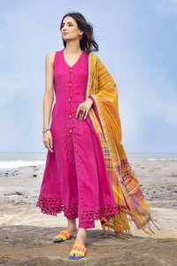 UAE -3PC Jacquard Unstitched Suit with Yarn Dyed Dupatta MJ-32046