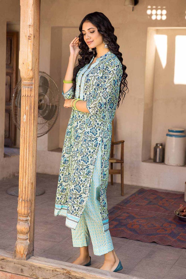 UAE -2PC Lawn Unstitched Printed Shirt Trousers Suit TL-32027 B
