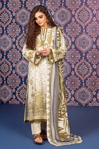 UAE -3PC Khaddar Printed Unstitched Suit K-32014