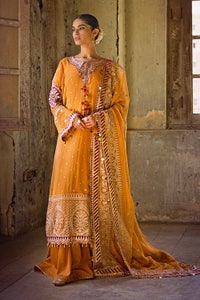 UAE -3PC Embroidered Chiffon Unstitched Suit with Zari and Sequence FE-32097