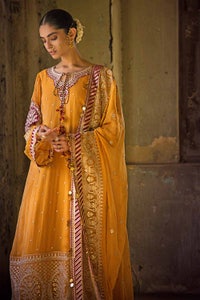 UAE -3PC Embroidered Chiffon Unstitched Suit with Zari and Sequence FE-32097