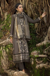 UAE -3PC Embroidered Khaddar Unstitched Suit with Pashmina Shawl AP-32080