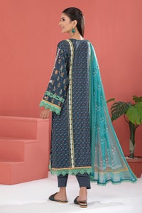 UAE -3PC Silk Unstitched Digital Printed Suit With Chiffon Dupatta CR-22006 B