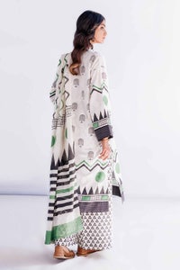 UAE -3PC Unstitched Jacquard Printed Suit with Denting Lawn Dupatta MJ-42046