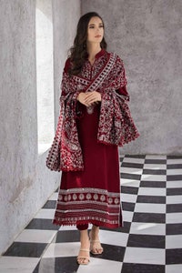UAE -3PC Embroidered Pashmina Unstitched Suit with Embroidered Pashmina Shawl AP-32066