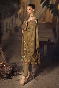 UAE -3PC Embroidered Digital Printed Karandi Unstitched Suit AY-32005