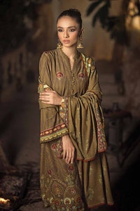 UAE -3PC Embroidered Digital Printed Karandi Unstitched Suit AY-32005
