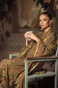 UAE -3PC Embroidered Digital Printed Karandi Unstitched Suit AY-32005