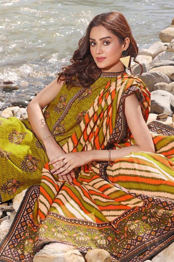 UAE -3PC Printed Khaddar Unstitched Suit K-32046 A