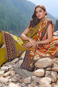UAE -3PC Printed Khaddar Unstitched Suit K-32046 A