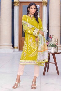 UAE -3PC Embroidered Jacquard Unstitched Suit With Silk Dupatta SSM-32020