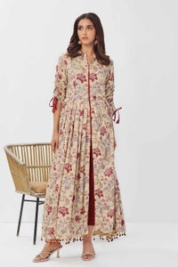 UAE -1 Piece Unstitched Printed Linen Shirt VS-42004