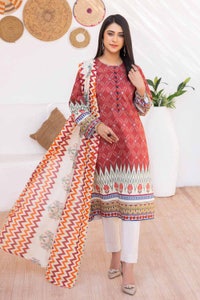 UAE -3PC Lawn Printed Unstitched Suit CL-32399