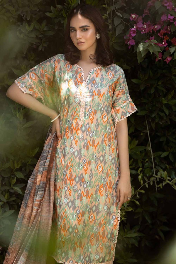 UAE -3PC Printed Lawn Unstitched Suit CL-32576