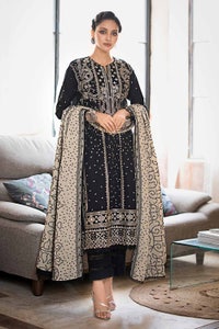 UAE -3PC Embroidered Khaddar Unstitched Suit with Embroidered Karandi Dupatta AY-32034