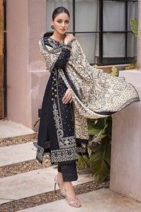 UAE -3PC Embroidered Khaddar Unstitched Suit with Embroidered Karandi Dupatta AY-32034