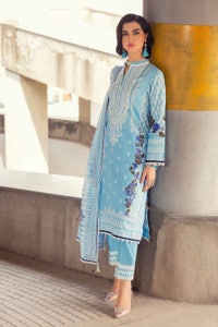 UAE -3PC Embroidered Cambric Unstitched Suit with Printed Lawn Dupatta CBE-32006