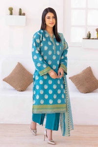 UAE -3PC Lawn Printed Unstitched Suit CL-32330 B