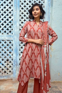 UAE -3PC Digital Printed Dobby Linen Unstitched Suit LT-32023 B