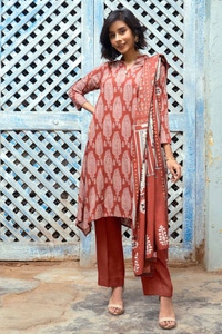 UAE -3PC Digital Printed Dobby Linen Unstitched Suit LT-32023 B