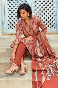 UAE -3PC Digital Printed Dobby Linen Unstitched Suit LT-32023 B