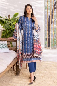 UAE -3PC Lawn Printed Unstitched Suit CL-32328 A