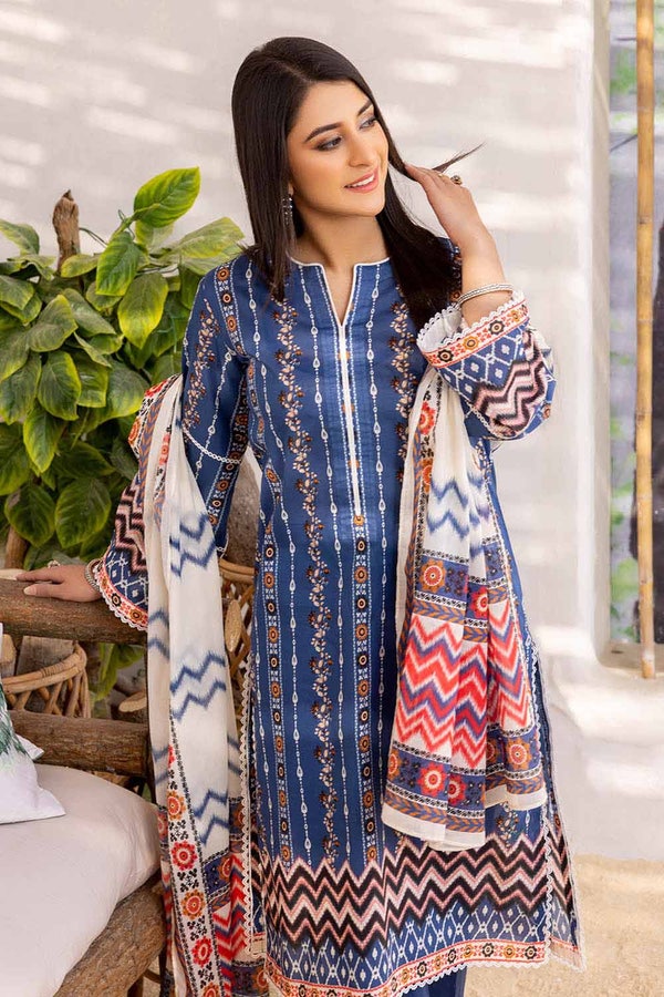 UAE -3PC Lawn Printed Unstitched Suit CL-32328 A