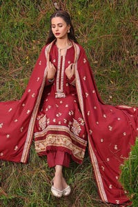 UAE -3PC Embroidered Linen Unstitched Suit LT-32012