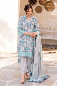 UAE -3PC Printed Lawn Unstitched Suit CL-32217 B