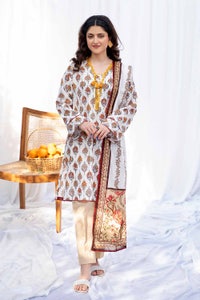 UAE -3PC Printed Lawn Unstitched Suit CL-32519