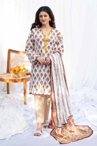 UAE -3PC Printed Lawn Unstitched Suit CL-32519